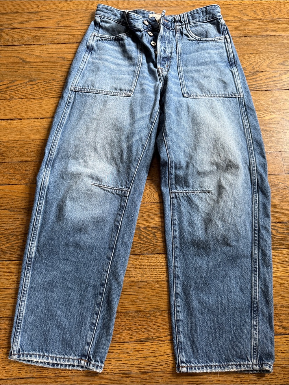 Madewell Darted Barrel Jean Size 25, 25 1/4 inseam